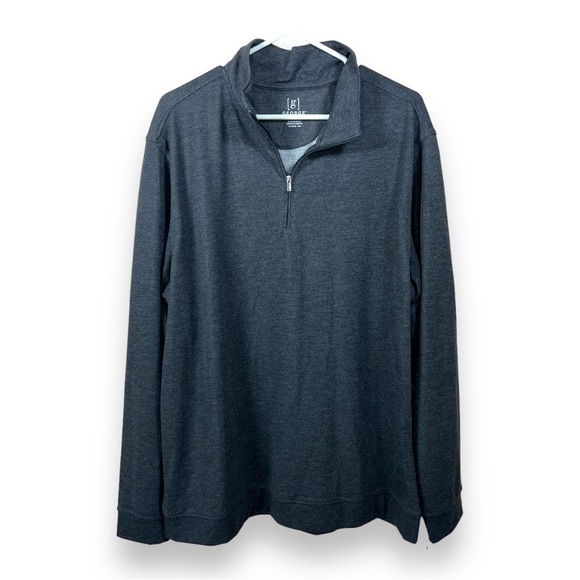 NEW GEORGE XL DARK GREY PULLOVER JACKET ZIP COLLAR STRETCH GOLF ATHLETIC - Picture 1 of 10